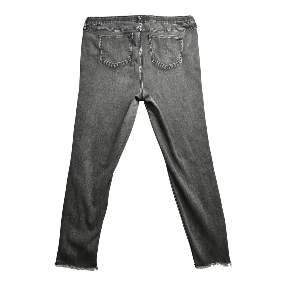 Torrid Jeans Womens 16R Gray Sky High Rise Skinny Super Soft Raw Hem Stretch